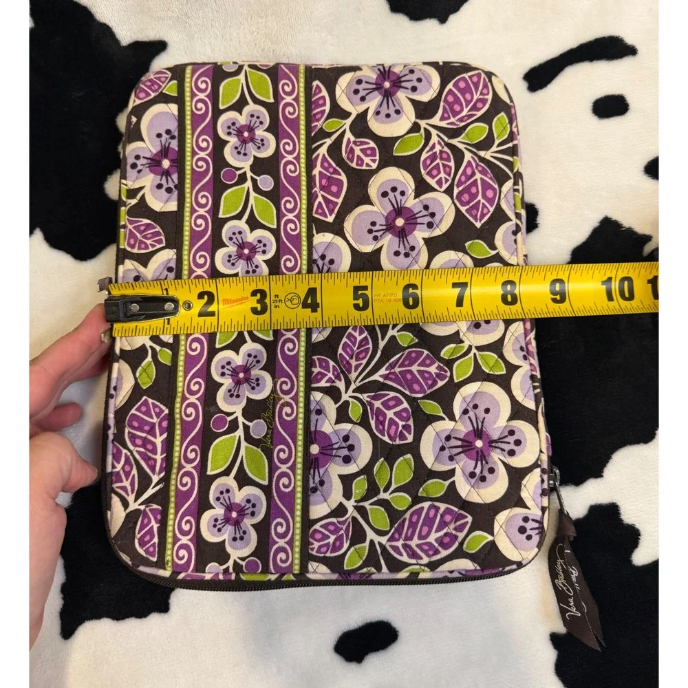Vera Bradley Plum Crazy Quilted Laptop Tablet Sleeve Purple Floral Case 11x9